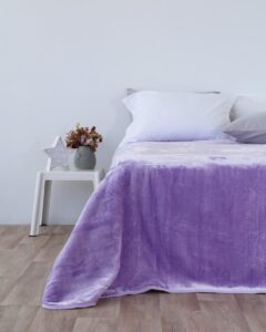 Βελουτέ Μονόχρωμη Κουβέρτα Solace Super Υπέρδιπλη (240x260cm) Λιλά