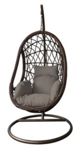Κρεμαστή Πολυθρόνα Μαύρη με Pe Rattan Δύο Τόνων