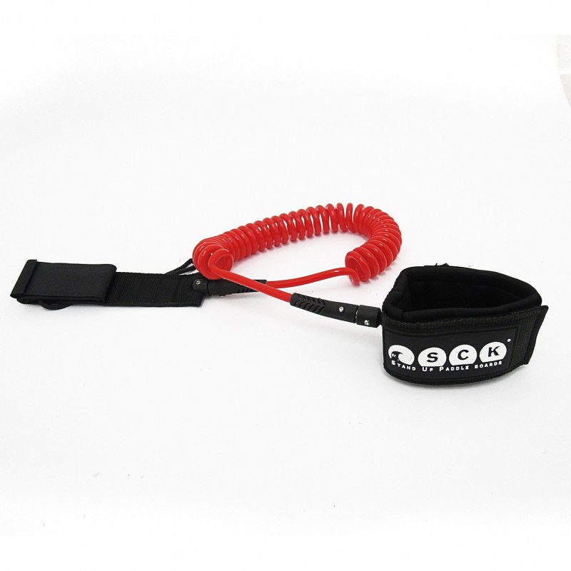 SUP leash σπιράλ 10ft - Κόκκινο SCK