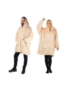 HomeVero Comfort Κουβέρτα με μανίκια -Blanket Βελούδινη Oversized Μπλούζα – HV-CB-B Μπέζ